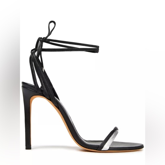 IRO SILVER & BLACK STRAP HEELS - Picture 1 of 5